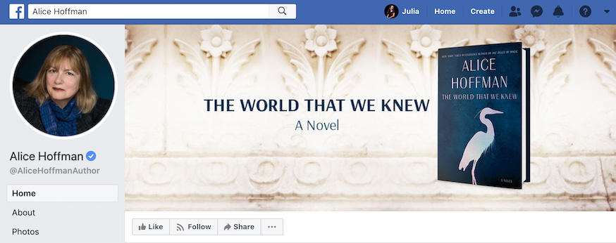 Alice Hoffman Facebook Page