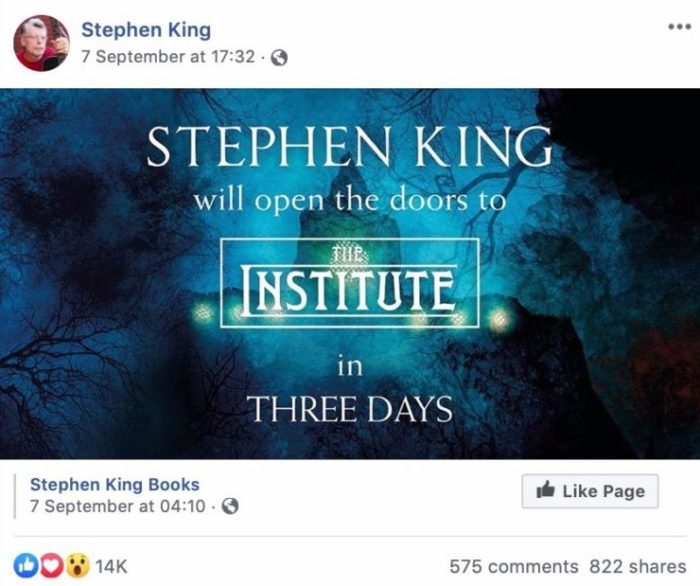 Modi Gli autori usano le pagine di Facebook per promuovere i loro libri Stephen King