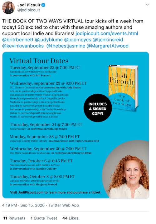 Virtual Book Tour Schedule Twitter